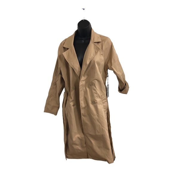Haute Monde classic tan belted trench coat size small new - Picture 10 of 14